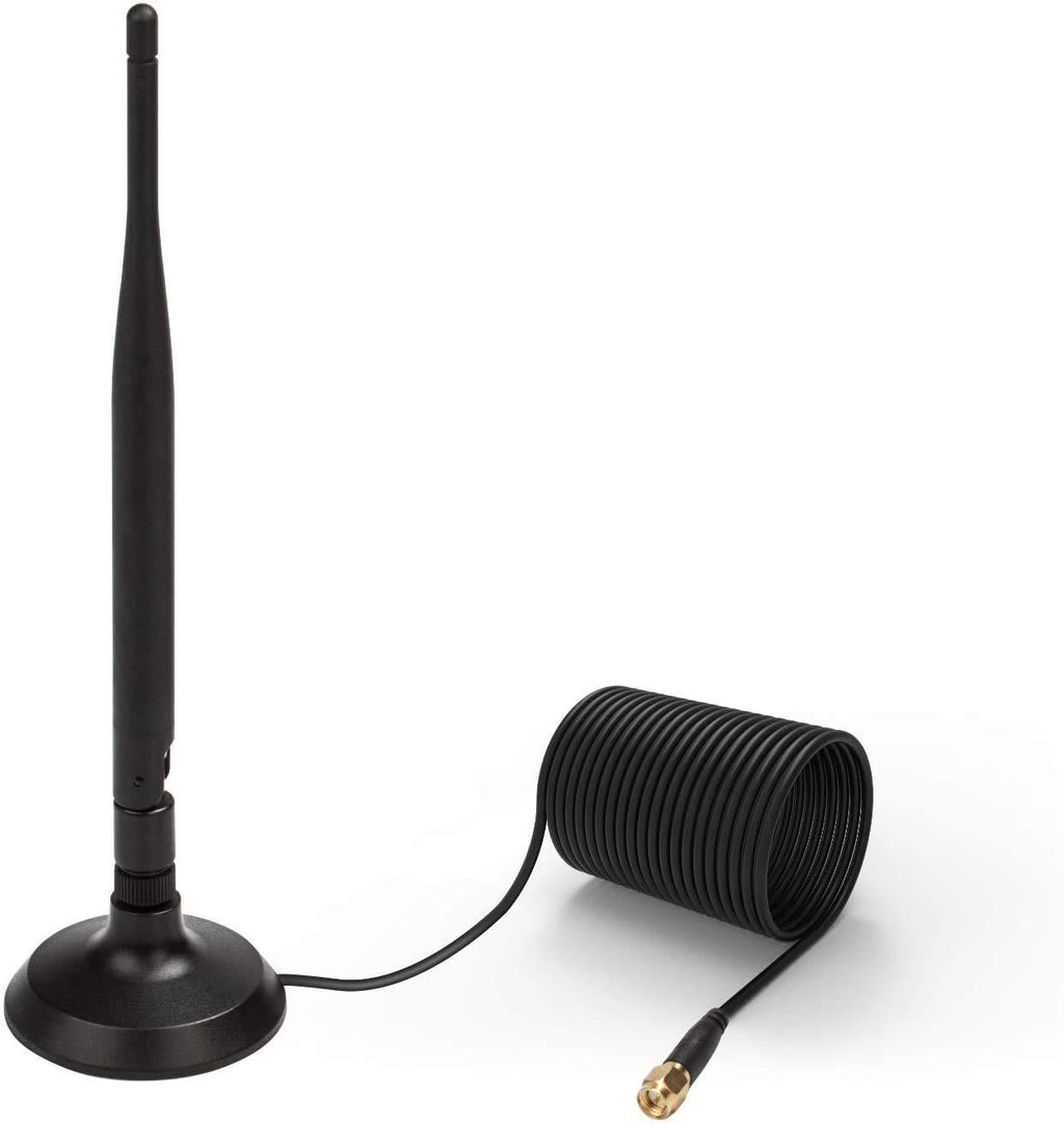 AUTO-VOX HD Wireless Camera Antenna with Magnetic Stand Base 11.5 Ft Extension Cable,66 Ft Long-Range Reception, 2.4GHz, SMA Male Connector, for Solar1/CS2/W7 B: Antenna