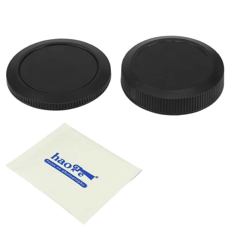 Haoge Camera Body Cap and Rear Lens Cap Cover Kit for Canon RF Mount Camera Lens Such as EOS R RP