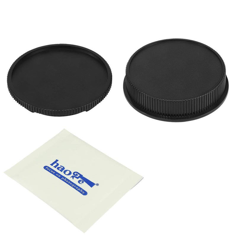 Haoge Camera Body Cap and Rear Lens Cap Cover Kit for Leica L Mount Camera Lens Such as Leica T, Typ 701, Typ701, TL, TL2, CL (2017), SL, Typ601, Panasonic Lumix S1 S1R S1H, Sigma fp