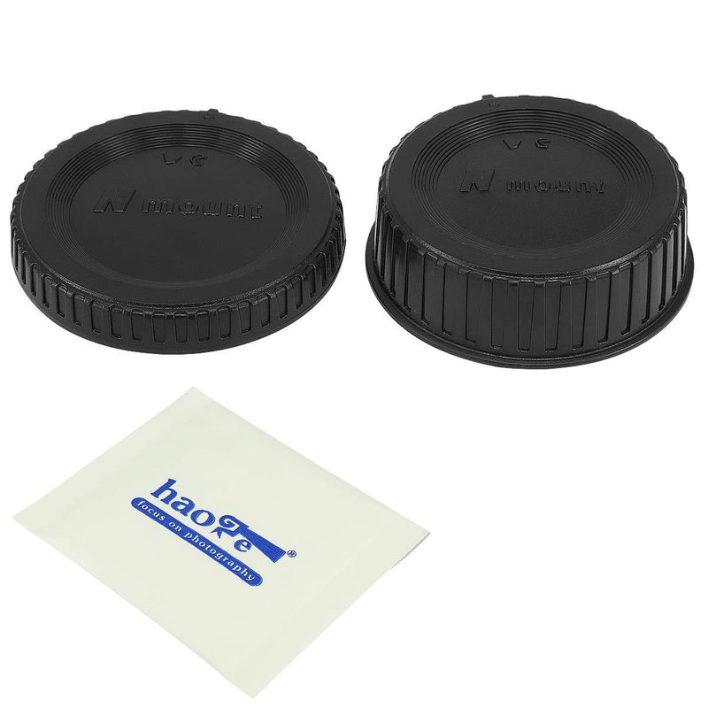 Haoge Camera Body Cap and Rear Lens Cap Cover Kit for Nikon F Mount Camera Lens Such as D4S D5 D6 D40X D600 D610 D750 D800 D800E D810 D810A D850 D3300 D3400 D3500 D5300 D5500 D5600 D7100 D7200 D7500 for Nikon F Mount 02