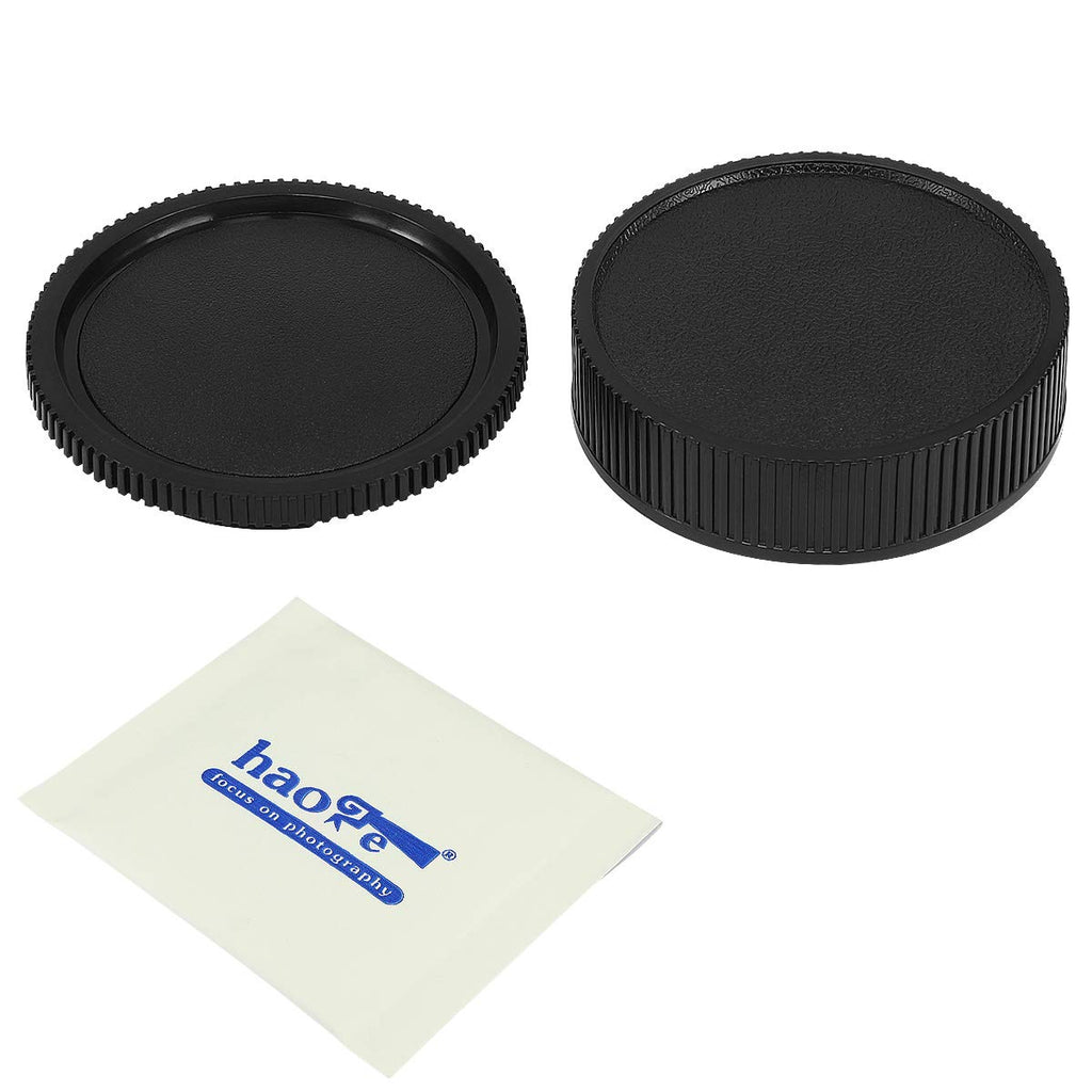 Haoge Camera Body Cap and Rear Lens Cap Cover Kit for Leica R LR Mount Camera Lens Such as R3 R4 R5 R6 R7 R8 R9 R ROM One-Cam Two-Cam Three-Cam for Leica R Mount