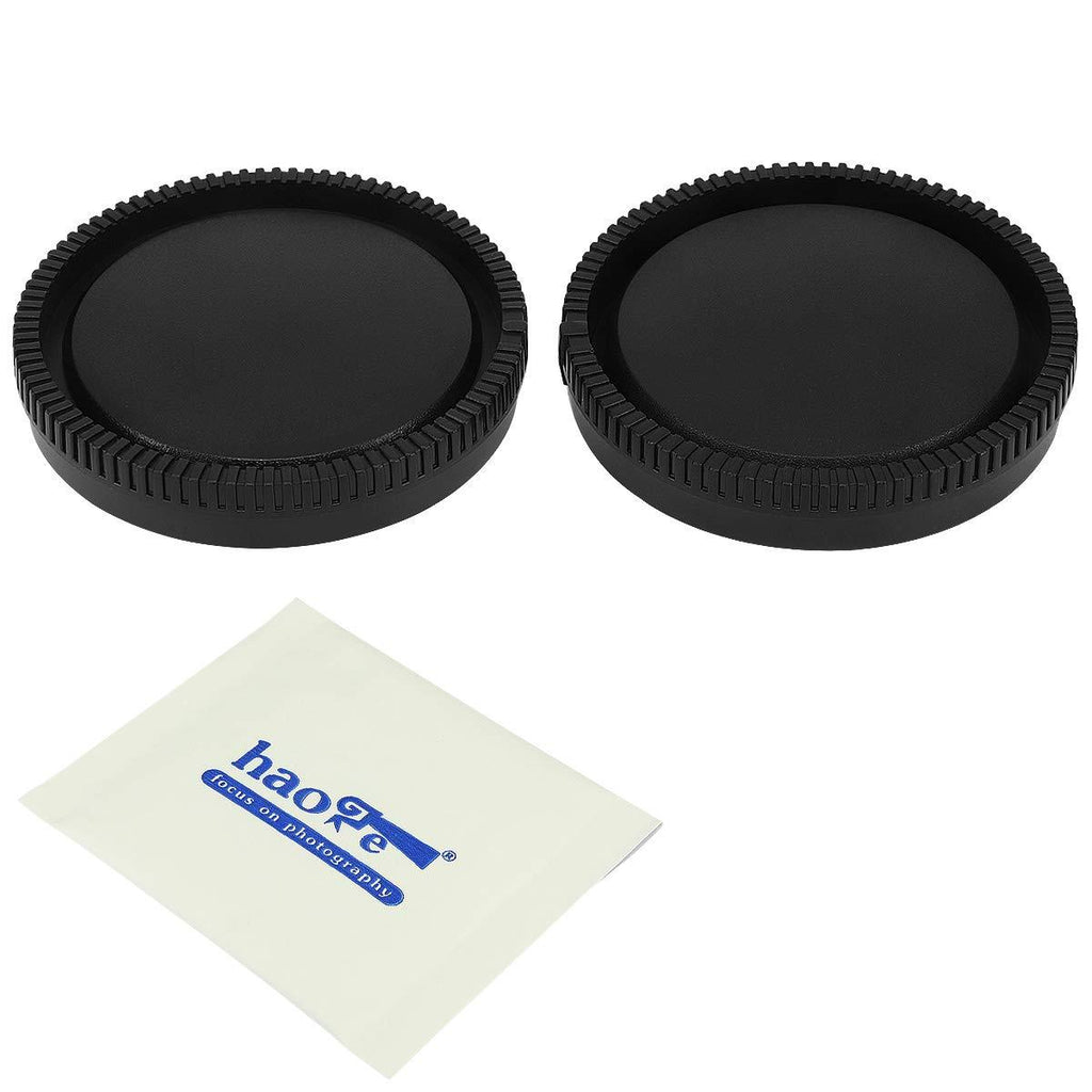 Haoge Camera Body Cap and Rear Lens Cap Cover Kit for Sony E NEX Mount Camera Lens Such as a5100 a6000 a6100 a6400 a6500 a6600 A7 A7R A7S A7II A7RII A7SII A7III A7RIII A7RIV A9 A9II FS5 FS7 VG30 for Sony E Mount