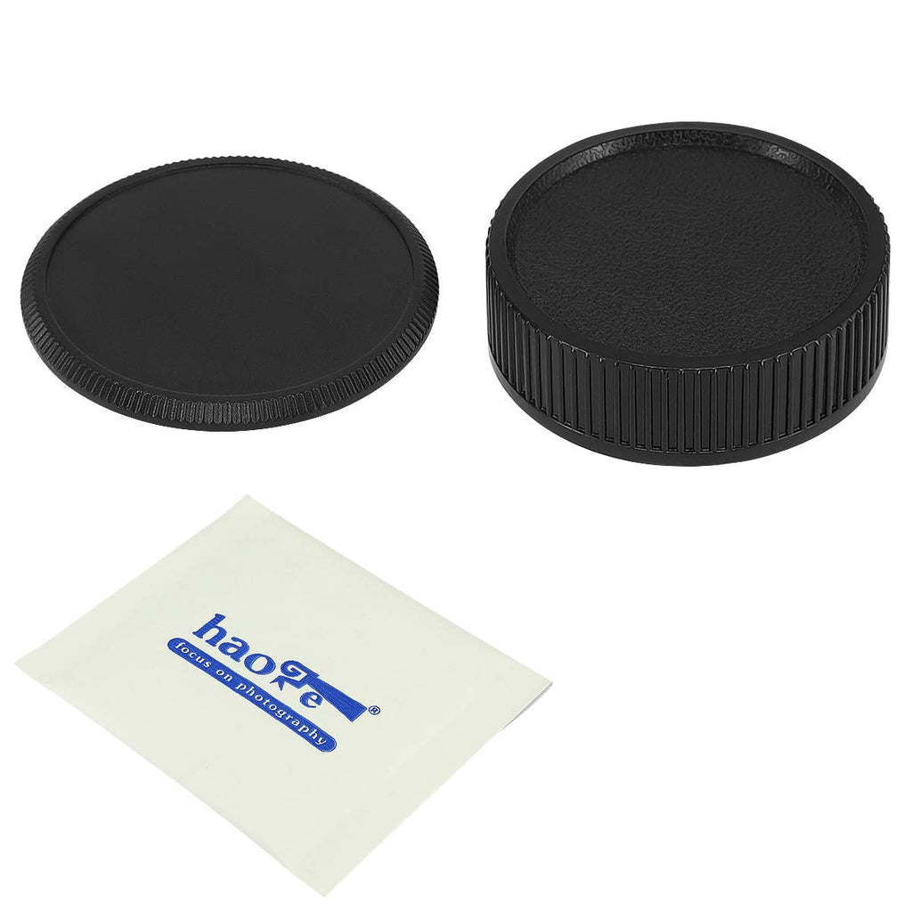 Haoge Camera Body Cap and Rear Lens Cap Cover for Leica L39 M39 39mm Screw Mount Camera Lens for Leica L39 M39 39mm Mount