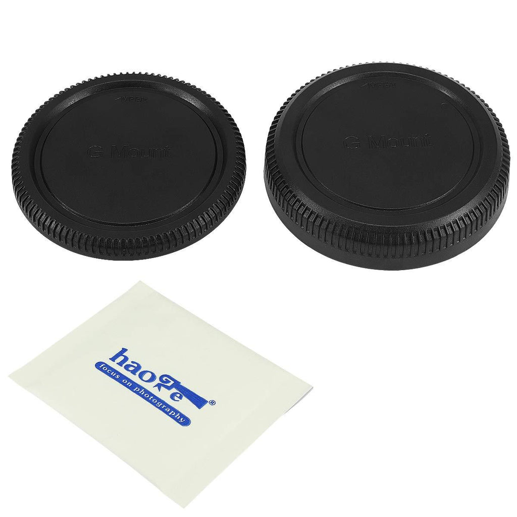 Haoge Camera Body Cap and Rear Lens Cap Cover Kit for Fujifilm G GF GFX Mount Camera Lens Such as GFX 50S 50R 100 for Fujifilm G Mount