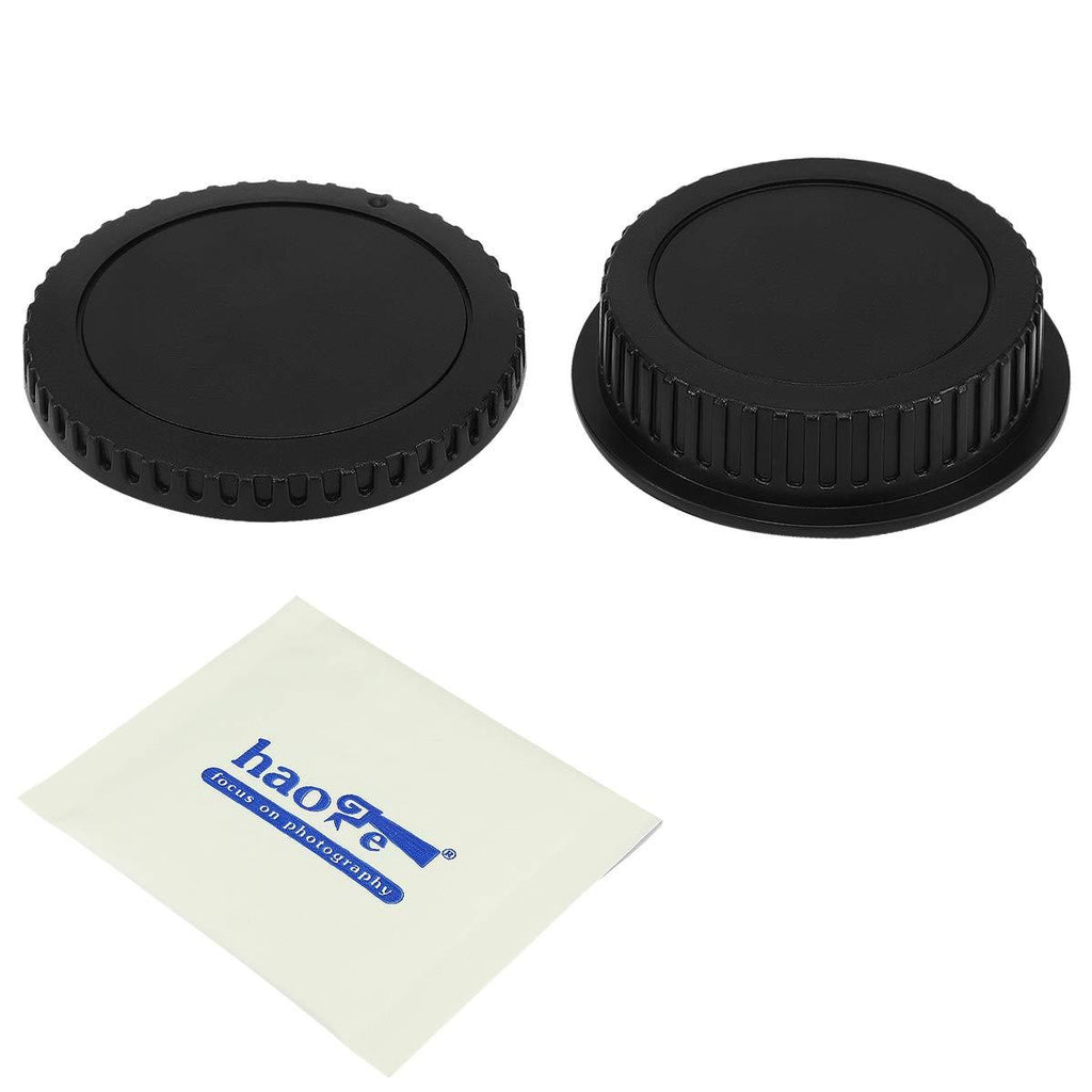 Haoge Camera Body Cap and Rear Lens Cap Cover Kit for Canon EOS EF EF-S EFS Mount Camera Lens Such as 10D 20D 30D 40D 50D 60D 70D 77D 80D 90D 1D 1DC 1Ds 1DX 5D 5DS 6D 7D Mark I II III IV for Canon EOS Mount