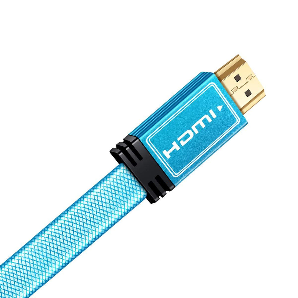 Buyer’s Point 4K HDMI Cable High Speed 24Gbps Flat HDMI 2.0 Cable - 24AWG Nylon Braided HDMI Cord - HDCP 2.2-4K HDR, 3D, 2160P, 1080P - Compatible with TV, Blu-ray, PS4/3, PC - 5ft (1.5m) (1 Pack) 1.5M 1 Pack