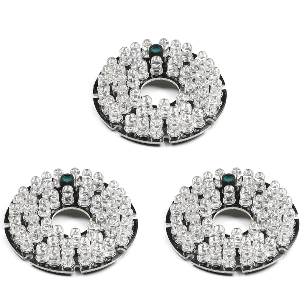 Othmro 3Pcs 48 LED IR Illuminator for Security Camera 30 Degrees IR Led Round Plate IR Infrared Light Illuminator Board Bulb for CCTV Security Camera