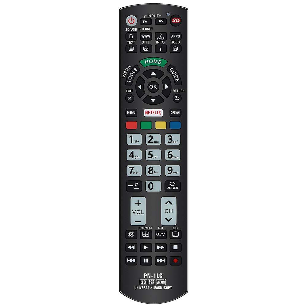 Gvirtue Universal Replacement Remote Control PN-1LC Compatible for Almost All Panasonic-Remote-Control LCD LED 3D Smart 4K Ultra HD TV with Netflix and Viera Link Buttons