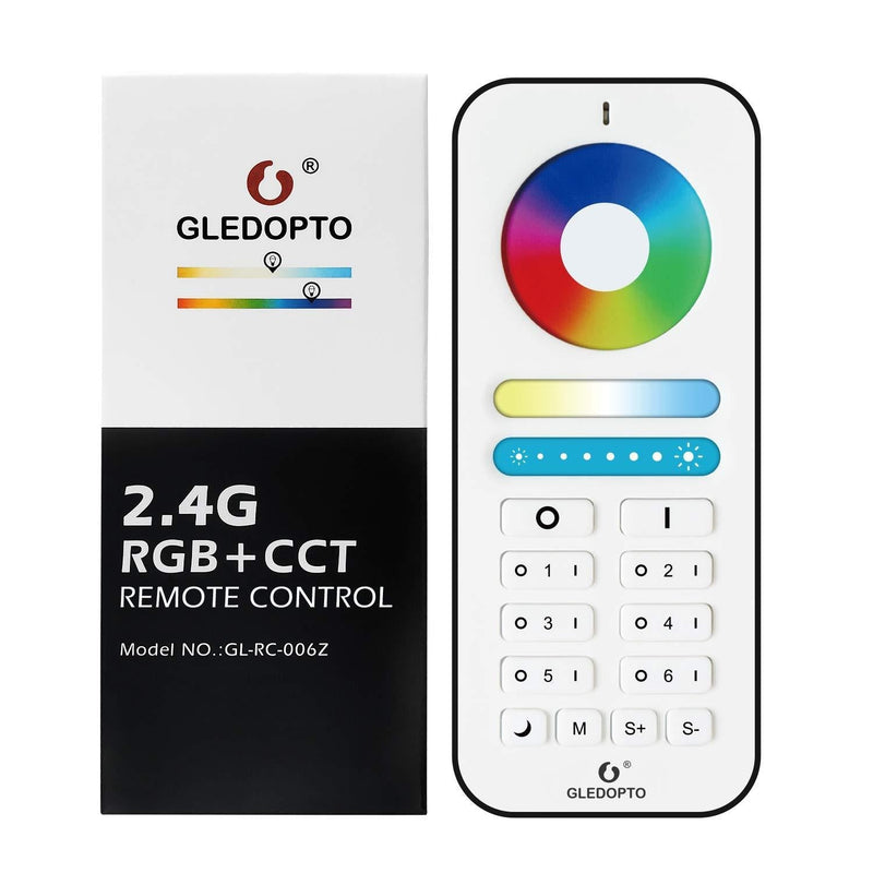 [AUSTRALIA] - GLEDOPTO RGBCCT 2.4G RF Remote Control Wall Switch, Color/ Color Temperature/ Brightness Adjustable, Group Management, Night Light, 9 Modes Changing (Remote Control) 