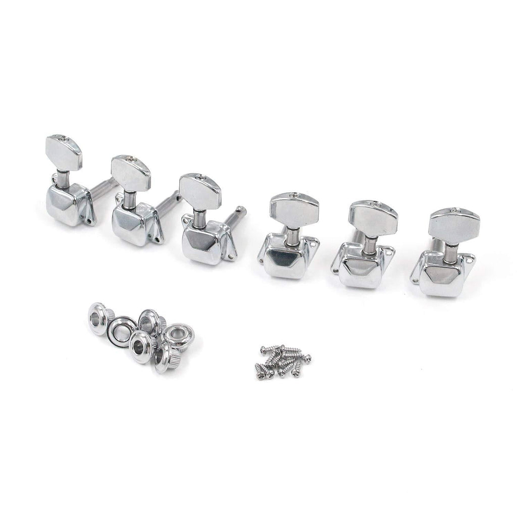 Tulead Semi-Closed Tuning Pegs Zinc Alloy Tuner Pegs Tuning Keys Guitar Turner Machine String Tuning Head Knobs 6 Sets with Screws