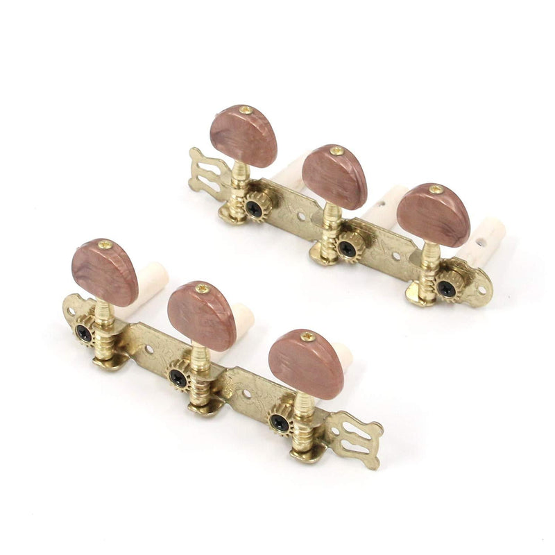 Tulead Guitar Tuners Metal Machine Heads Tuning Key Pegs Golden String Tuners Guitar Peg Replacement Left+Right with Screws