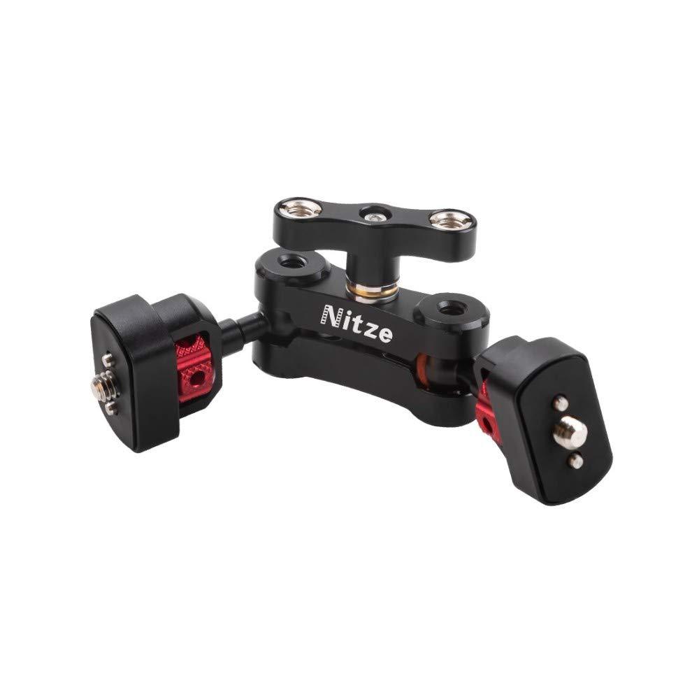Nitze Magic Arm Articulating Double Ballheads with 1/4”Screws for Monitor & LED Light - N50C