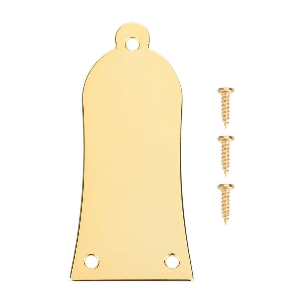 Vbest life 3 Ply Metal Guitar Truss Rod Cover Plate Including Screws 3 Holes Guitar Bass Accessory Replacement(Gold)
