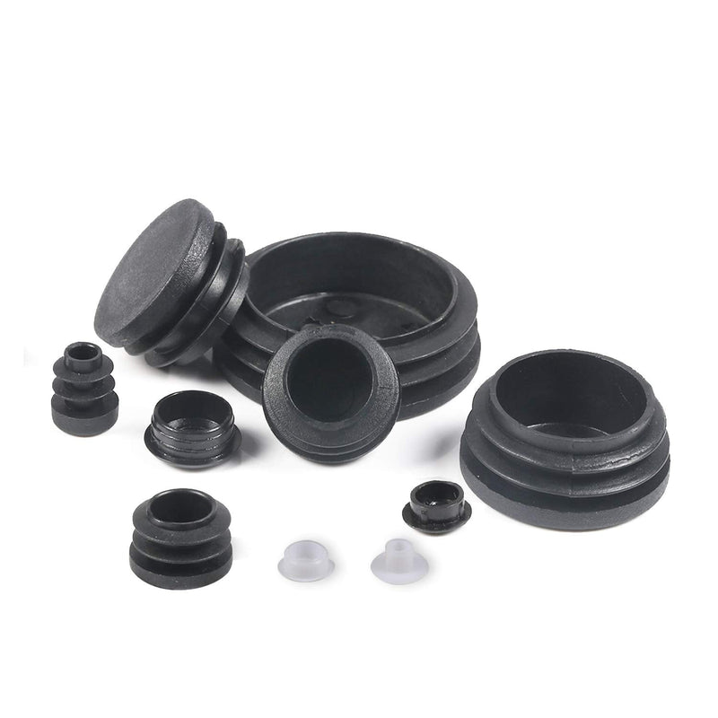 [AUSTRALIA] - 208 Pieces Mixed Sizes Round Plastic Plugs,Pipe Tubing End Cap, Round Plastic Tubing Plug, Durable Chair Glide for Chair Table Stool Leg,Pipe,Round Plastic Tubing,Tube Pipe Hole (Round) 