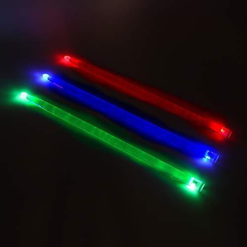 YiPaiSi 5A Acrylic Drum Stick, Bright LED Light Up Drumsticks, Glow in The Dark, Set your gig on fire (Green)