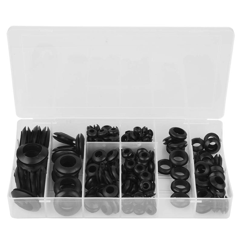200Pcs Rubber Grommet Set Eyelet Ring Gasket Assortment Electrical Conductor Gasket Sealing Ring with See-Through Organizer Case