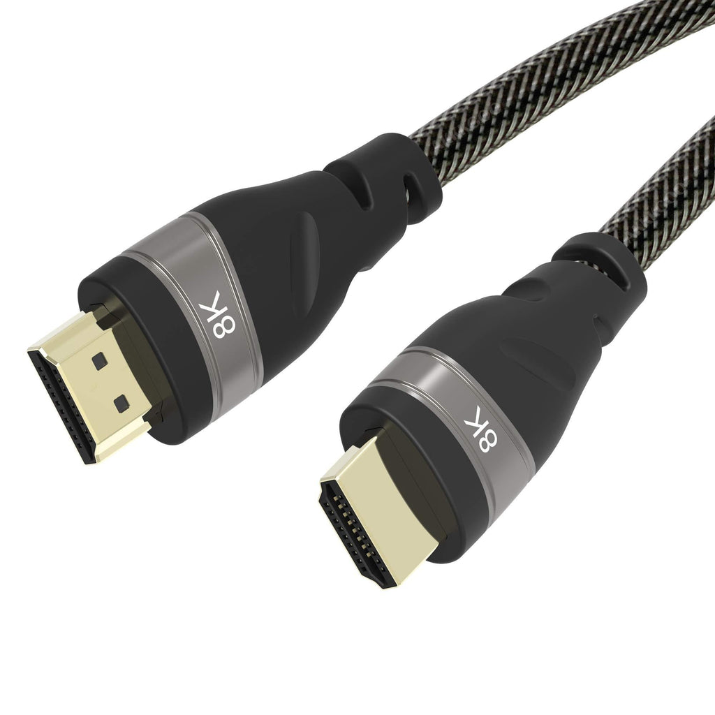 AKKKGOO 8K HDMI Cable 4.9ft HDMI 2.1 Cable Real 8K, High Speed 48Gbps 8K(7680x4320)@60Hz, 4K@120Hz Dolby Vision, HDCP 2.2, 4:4:4 HDR, eARC Compatible with Apple TV, Samsung QLED TV (1.5M) 4.9ft/1.5m