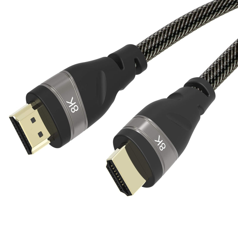AKKKGOO 8K HDMI Cable 1.6ft HDMI 2.1 Cable Real 8K, High Speed 48Gbps 8K(7680x4320)@60Hz, 4K@120Hz Dolby Vision, HDCP 2.2, 4:4:4 HDR, eARC Compatible with Apple TV, Samsung QLED TV (0.5M) 1.6ft/0.5m