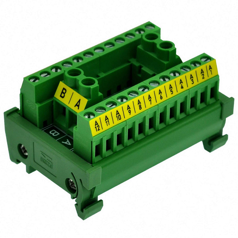[AUSTRALIA] - OONO DIN Rail Mount 30A/300V 2x12 Position Screw Terminal Block Distribution Module. 
