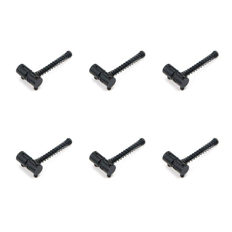 Geesatis Guitar String Saddle Code 6 PCS Black Guitar Bridge Saddles for Bass Jazz Tele Electric Guitar Replacement Part, Bass Bridge String Saddles Spring Screws Compensated Saddles