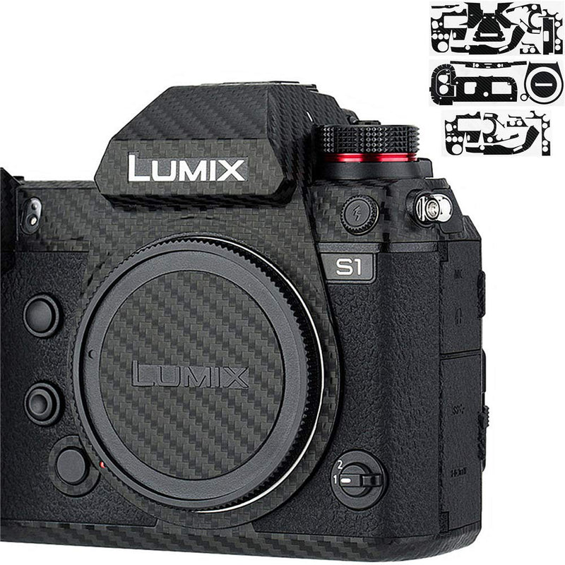 Anti-Scratch Anti-Wear Camera Body Skin Cover Protector Film for Panasonic Lumix DC-S1 DC-S1R S1 S1R Digital Camera - Carbon Fiber Black