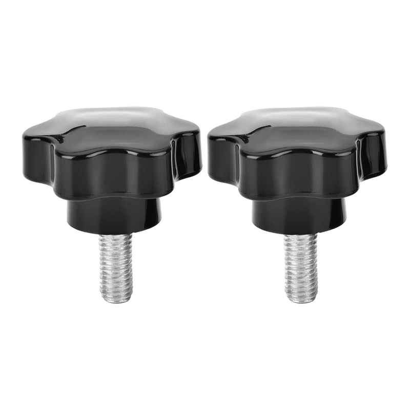[AUSTRALIA] - MroMax 2PCS M12x30mm Star Handle Knob Thread Replacement Tightening Screw Quick Disassembly Replacement Parts Clamping Handle Grip Screw Knob Black M12 x 30mm 60mm Head Dia 