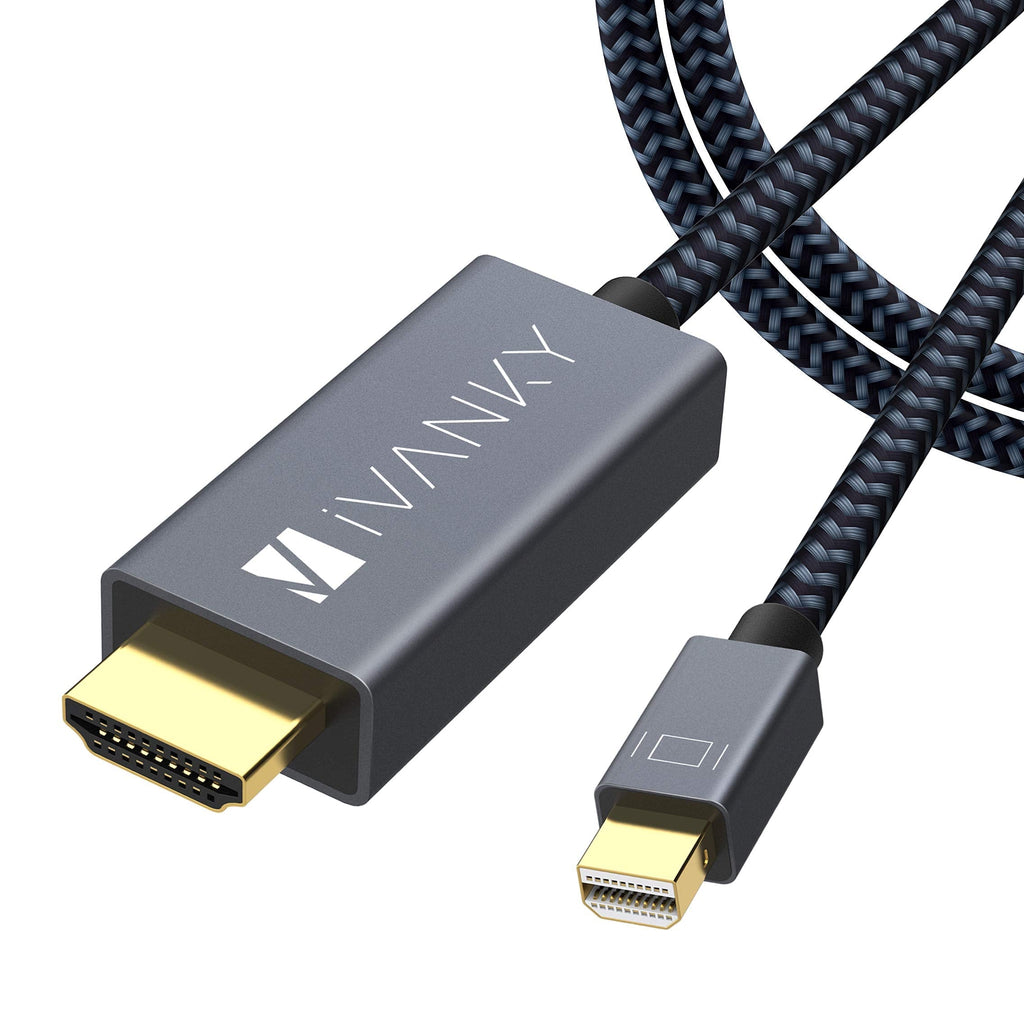 Mini Displayport to HDMI Cable iVANKY 10ft [Nylon Braided, Aluminum Shell] Mini DP to HDMI Cable for MacBook Air/Pro, Surface Pro/Dock, Monitor, Projector, More - Space Grey