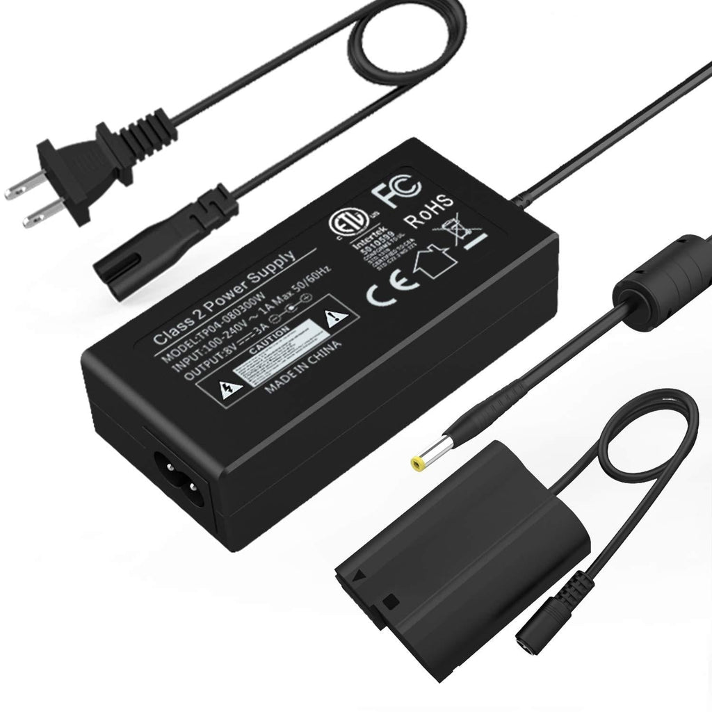 Twinsun EP-5B DC Coupler EH-5 AC Adapter Power Supply kit Replacement EN-EL15 EN-EL15A Battery for Nikon 1 V1 D800 D810 D750 D7500 D7200 D7100 D7000 D610 D600 D500 Cameras