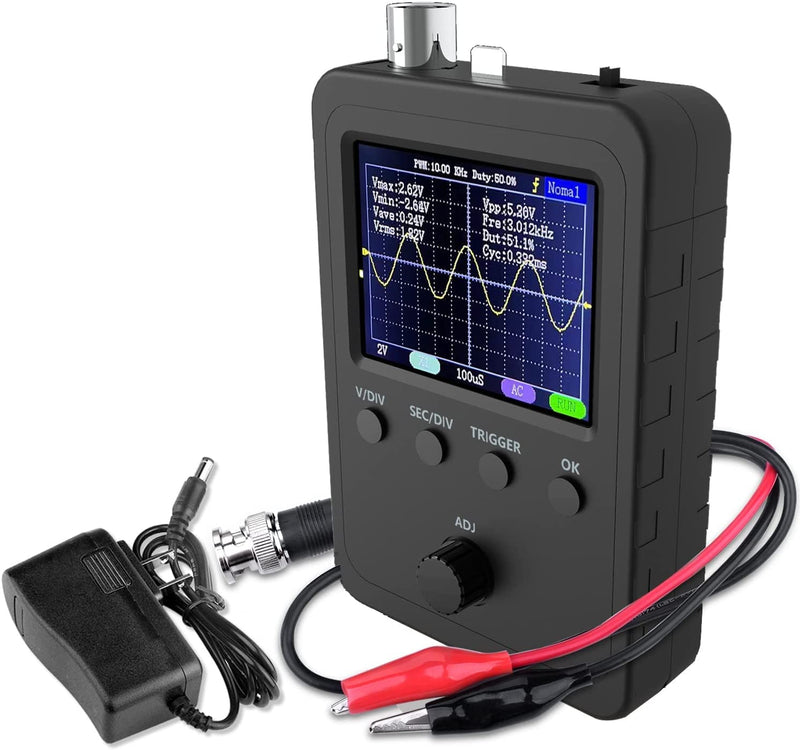 ETEPON Digital Oscilloscope Kit with BNC-Clip Cable Probe with Power Supply, (Assembled Finished Machine) EM001 Black-1