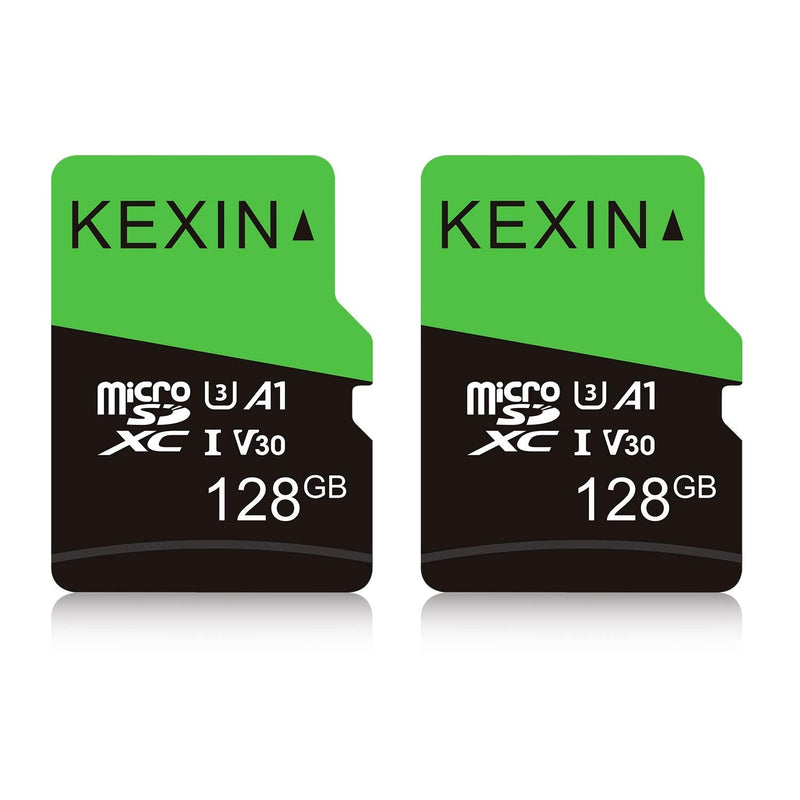 KEXIN 128GB Micro SD Card Class 10, U3, V30, A1 Ultra MicroSDXC UHS-I Memory Card, 2 Pack 2 x 128G