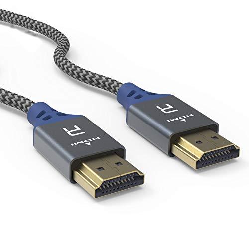 4K HDMI Cable 10 ft,Rainbowan High Speed HDMI Cable18Gbps Braided HDMI 2.0 Cable,4K, 3D, 2160P, 1080P, Ethernet - HDMI toHDMI Cable Cord - Audio Return(ARC) Compatible X-Box PS4/3 HDTV PC Projector 10 Feet