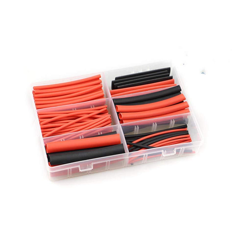 130PCS Heat Shrink Tubing kit 3:1Dual Wall Adhesive Heat Shrink Tubing 6 Sizes1.6", 2.4", 3.2", 6.4", 9.5",12.7"inch Waterproof Tubes for Cable Wire Repair for DIY