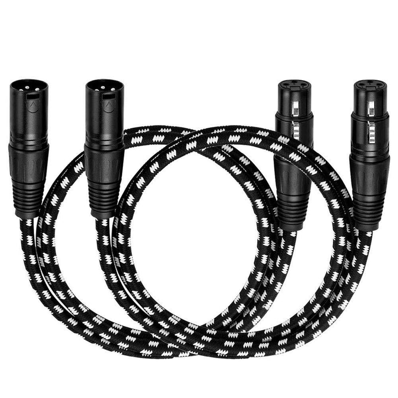[AUSTRALIA] - XLR Cable, VANDESAIL 3ft 2 Pack Microphone Cable, XLR Male to Female Balanced Microphone Cord 3 pin, 3 Foot Short mic Cord 3 feet 3 feet-2 pack 