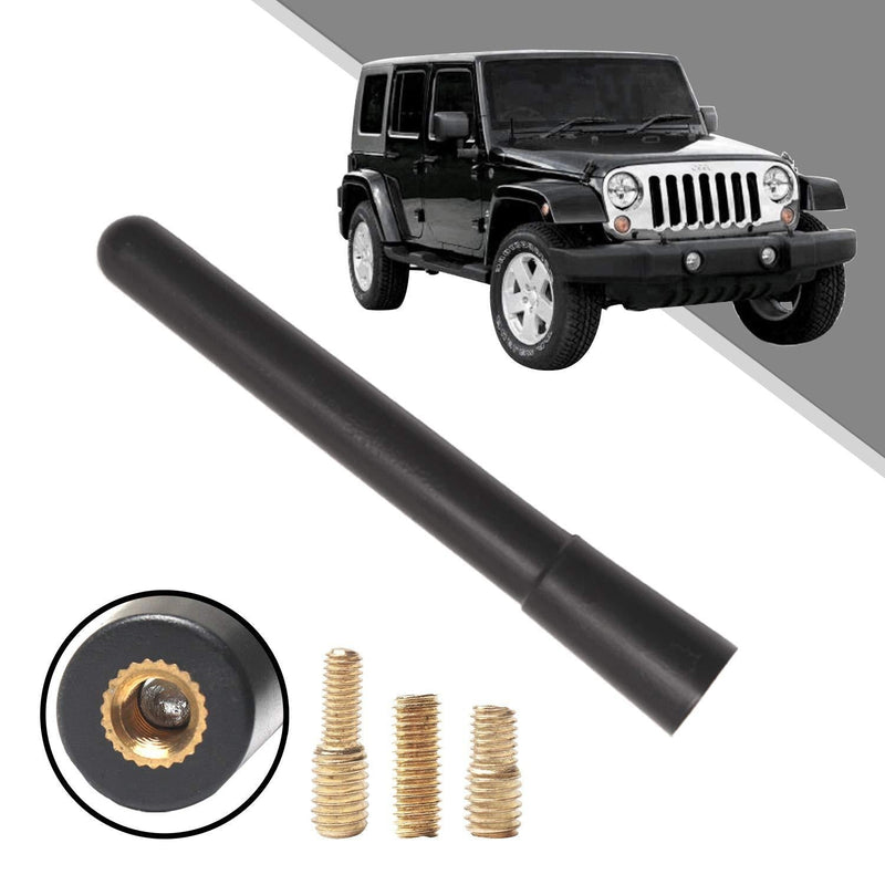 Beneges 4 Inch Stubby Replacement Antenna Compatible with 2007-2019 Jeep Wrangler JK JKU JL JLU, Optimized FM/AM Reception. 4 Inch Antenna