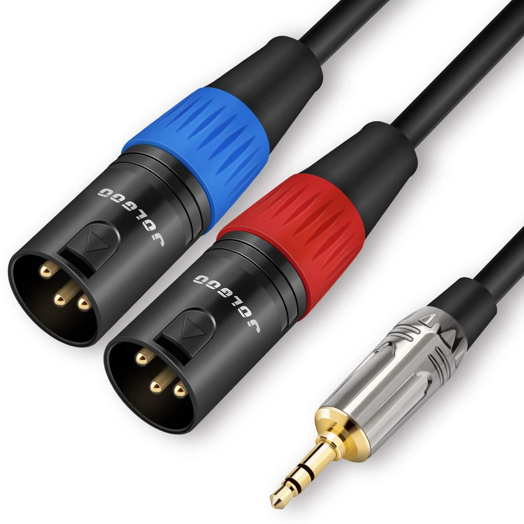 [AUSTRALIA] - 3.5 mm TRS to Dual XLR Male Pro Stereo Breakout Cable, 1/8" TRS Stereo to 2 XLR Male Y Splitter Patch Microphone Cable, 10 Feet - JOLGOO 