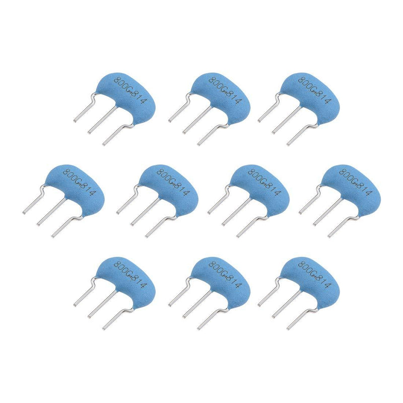 uxcell Ceramic Resonator Crystal Oscillator 8MHz 15pF 3 Pin DIP Curved, Blue 10 Pieces