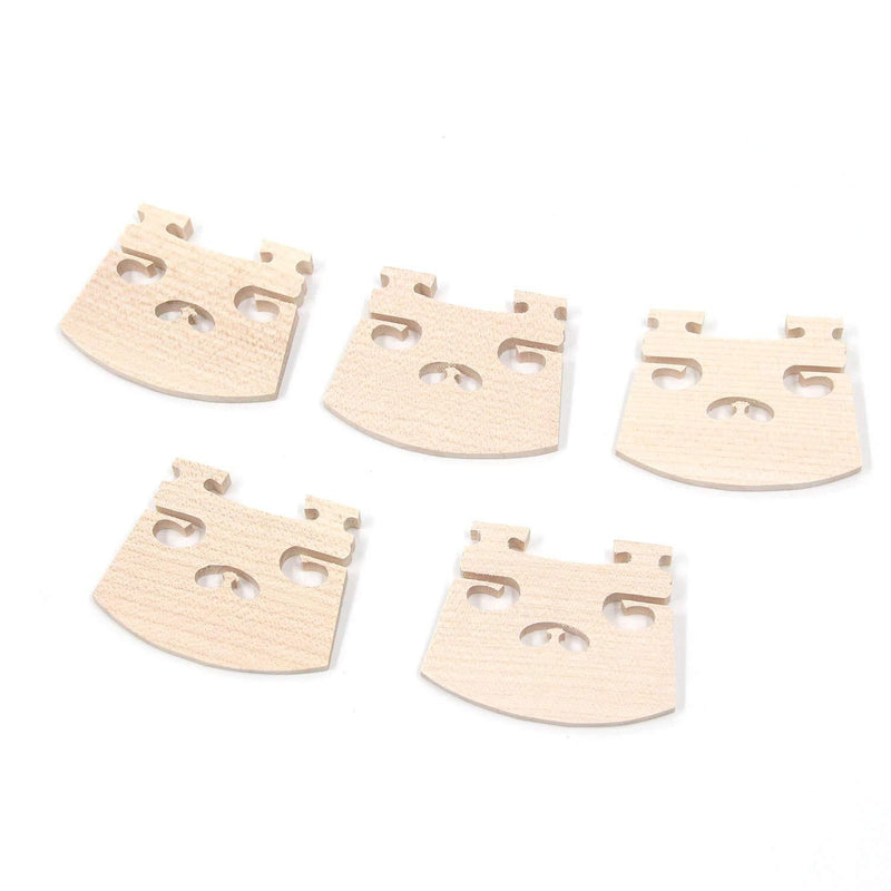 FarBoat 5Pcs 4/4 Violin Bridge Maple Accessories Replacements(Wood Color)