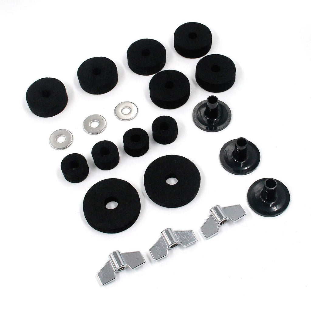 FarBoat Cymbal Felts, Cymbal Stand Sleeves, Wing Nuts with Washers 21Pcs Cymbal Replacement Accessories Hi-Hat Felt Set 21Pcs Kit
