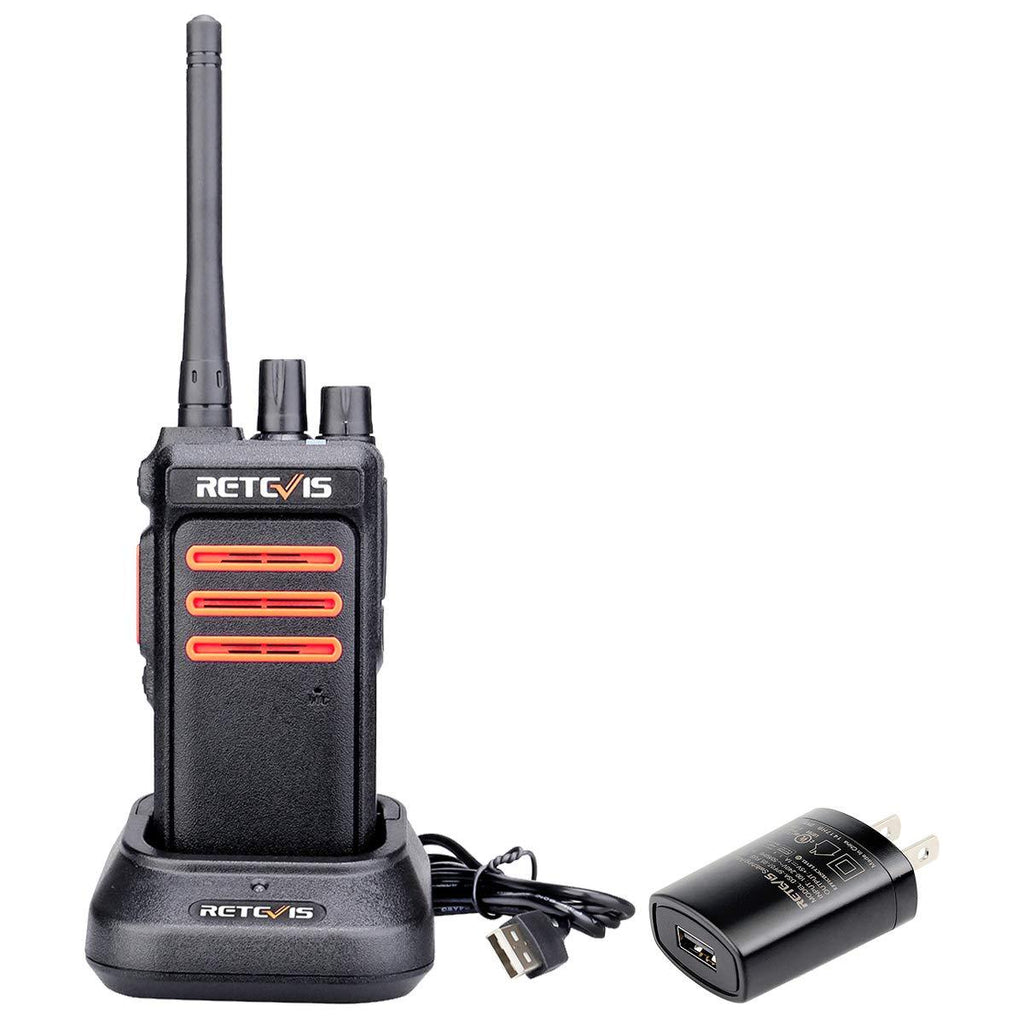 Retevis RT76 GMRS Two Way Radios, 30 Channels Long Range Walkie Talkies, GMRS Base Station Capable, 1400mAh Rechargeable Rugged Handheld Radio (1 Pack) No Screen
