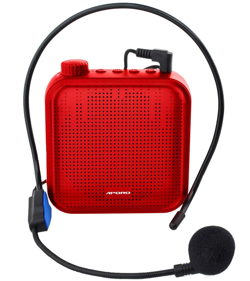 [AUSTRALIA] - Voice Amplifier 12W Rechargeable PA System (1200mAh) with Wired Microphone for Teachers, Coaches, Tour Guide and more (red) red 