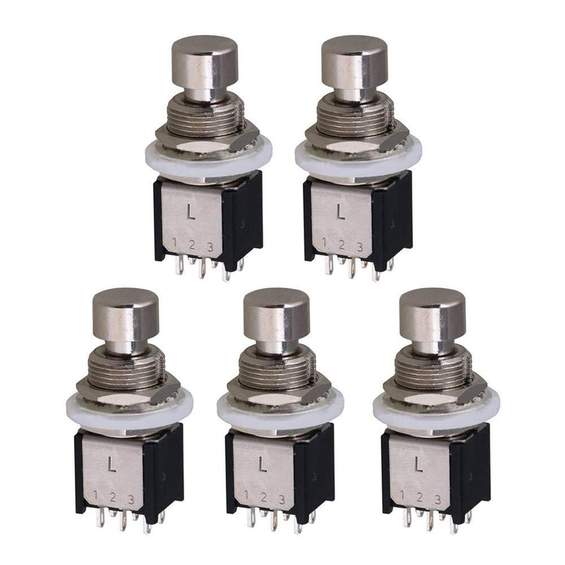 [AUSTRALIA] - ESUPPORT 5Pcs DPDT Latching ON/ON Foot Switch Guitar Effects Pedal Metal Stomp Box 6pin Push Button 
