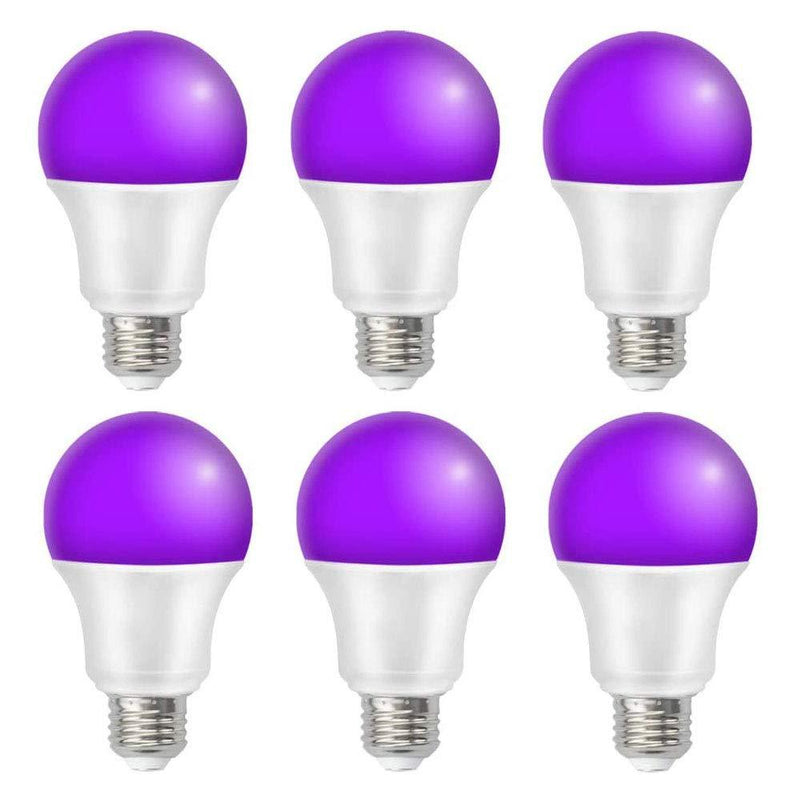 [AUSTRALIA] - ZHMA LED Black Light Bulbs, 9W E26 LED Blacklight Bulb, Black Lights for Glow Party, Bedroom, Black Light Fluorescent Poster, Body Paint (6 Pack) 