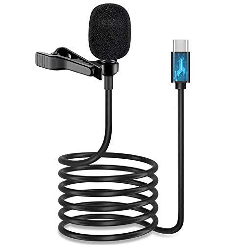 [AUSTRALIA] - USB Type C Lavalier Lapel Microphone,[DAC Chip] IUKUS Professional Omnidirectional USB-C Lavalier Microphone with Easy Clip On System Compatible with iPad Pro 2018 2019 Google Pixel 2 3 XL Moto Z and 