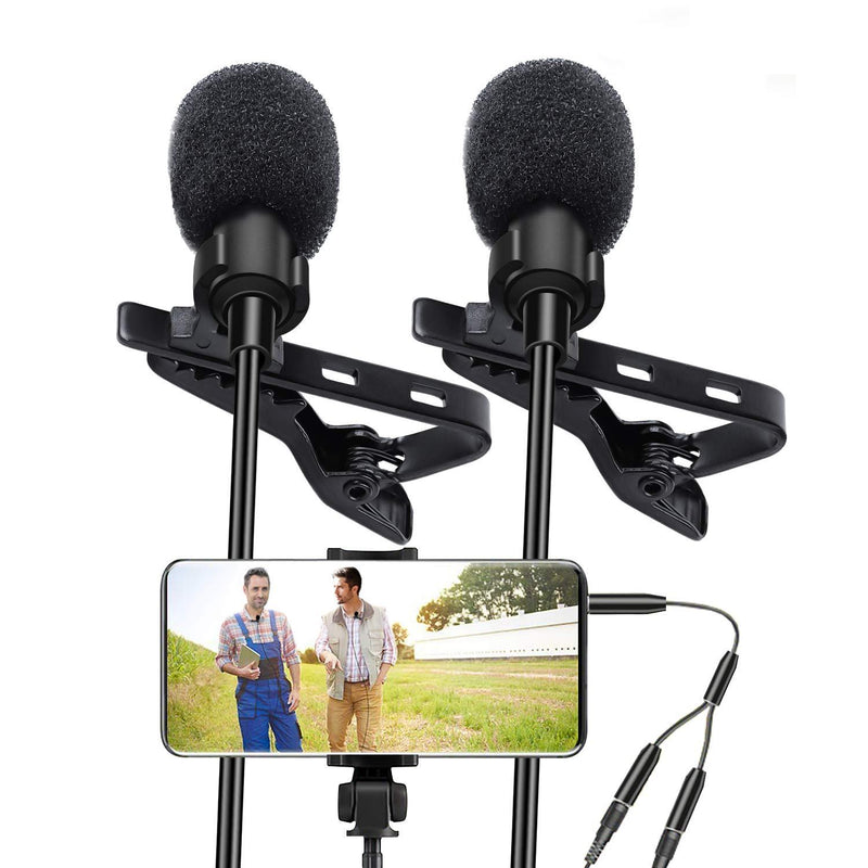 [AUSTRALIA] - Lavalier Lapel Microphone, Kuyang 2 Pack Omnidirectional Mic for Smartphone, Desktop PC Computer, DSLR, Recording Mic for Podcast, YouTube, Vlogging, and Interview 