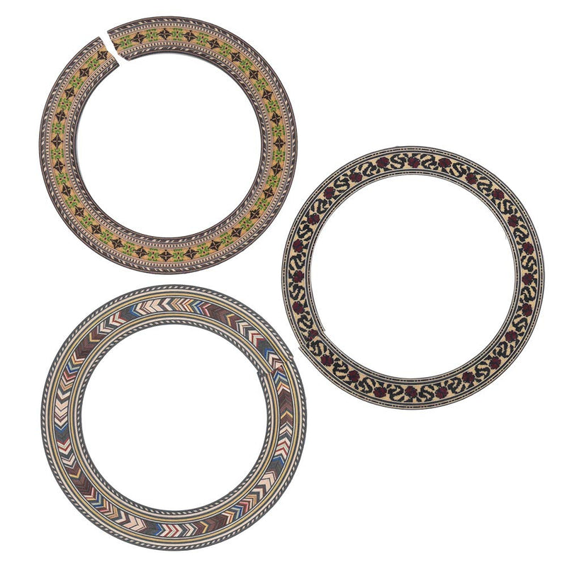Bnineteenteam 3Pcs Wood Soundhole Rosette Inlay Sound Hole Decal for Acoustic Classical Guitar Parts Accessories