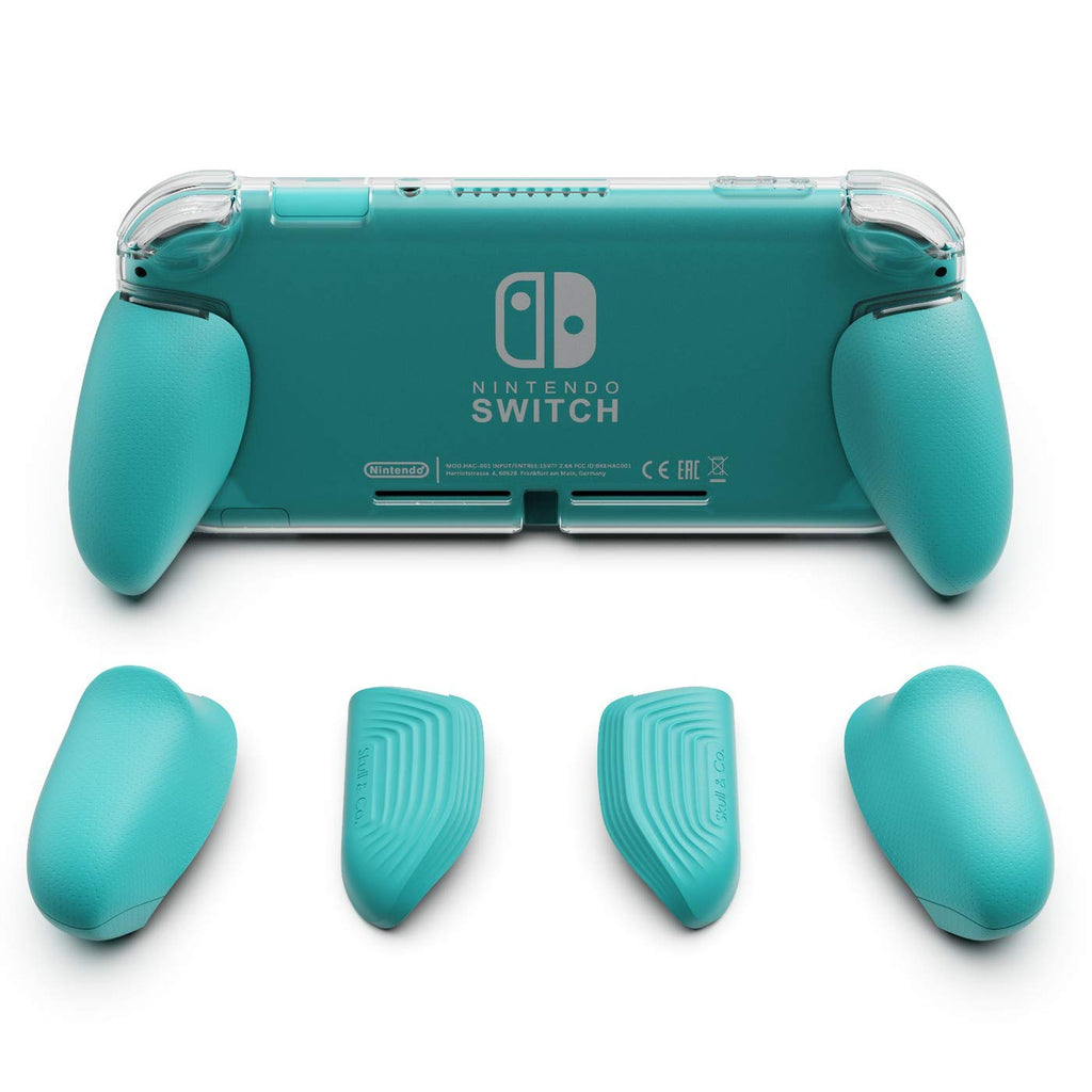 Skull & Co. GripCase Lite: A Comfortable Protective Case with Replaceable Grips [to fit All Hands Sizes] for Nintendo Switch Lite [No Carrying Case]- Turquoise GripCase Lite ONLY