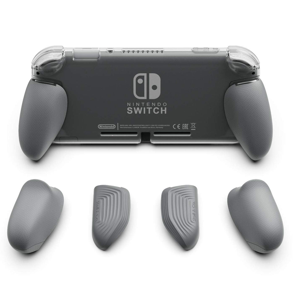 Skull & Co. GripCase Lite: A Comfortable Protective Case with Replaceable Grips [to fit All Hands Sizes] for Nintendo Switch Lite [No Carrying Case]- Gray GripCase Lite ONLY