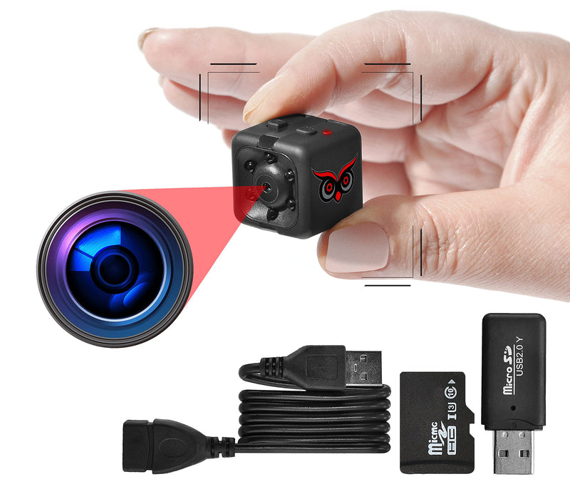 RED OWL EYES Spy Camera - Mini Hidden Camera 1080P Night Vision - Easy to Use Mini Camera Spy Wireless - Spy Cam Motion Detection - Nanny Camera - Small Camera - Secret Camera - 24/7 Recording