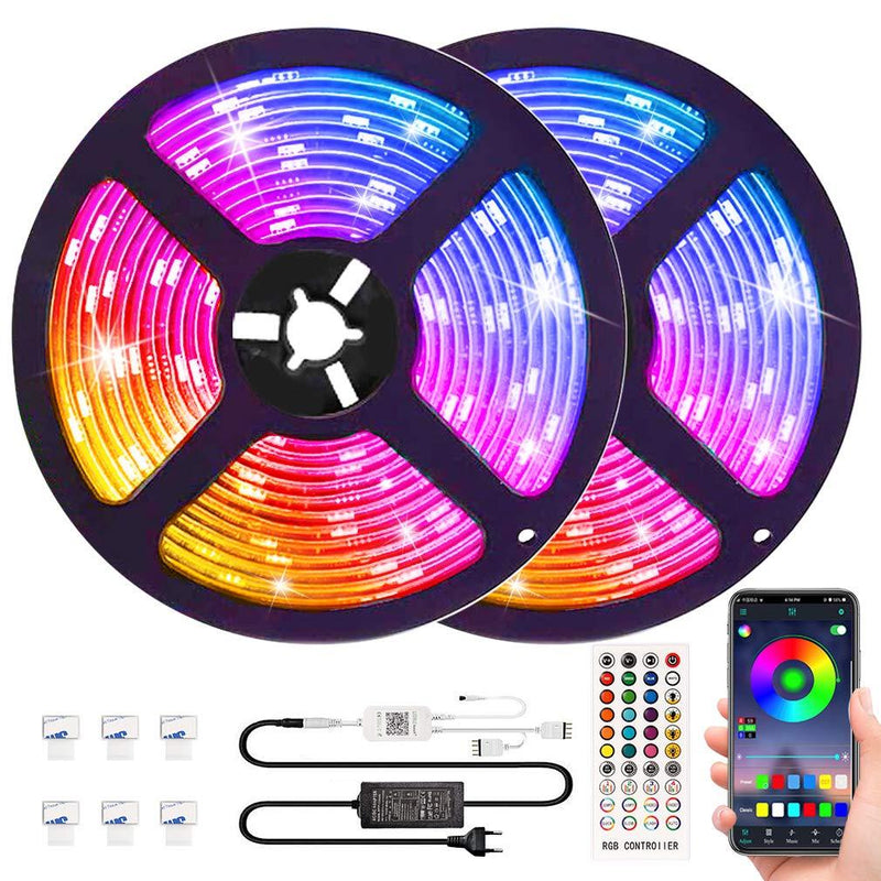[AUSTRALIA] - Bluetooth LED Strip Lights 32.8ft with App Control, Music Sync LED Light Strips Waterproof, Flexible Color Changing RGB Tape Lights with Remote SMD5050 300LEDs Neon Bar Lights for Bedroom Room Party 
