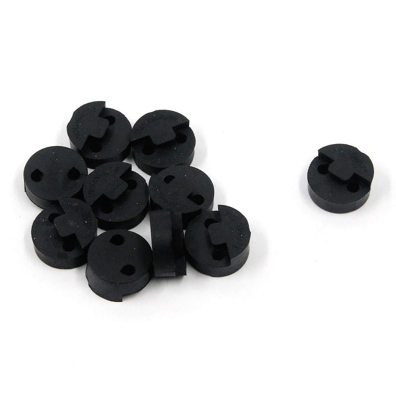 FarBoat 10Pcs Violin Practice Mute Rubber Fiddle Viola Silencer Round Tourte Style (Black) black, rubber, round